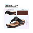 thumbnail image 3 of Flip Flops for Women Wedge Sandals Casual Comfortable Cushion Footbed Platform Sandals with Arch Support, 3 of 5