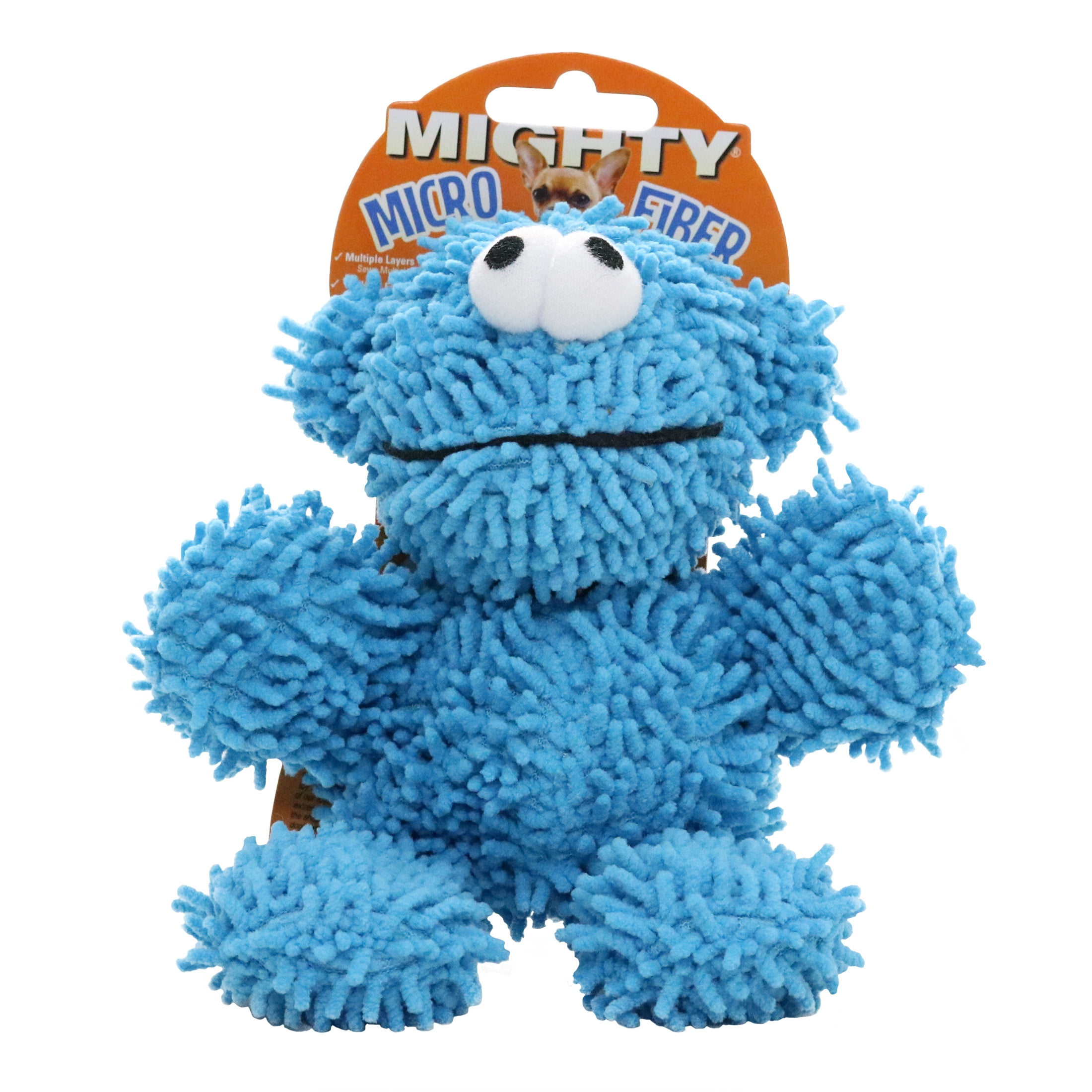 Mighty Jr Microfiber Ball Duck and Monster Durable Plush Squeaky Dog Toy, 2 Pack