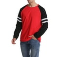 thumbnail image 2 of Biekopu Men Raglan Long Sleeve T-shirt, Patchwork Round Collar Loose Style Pullover, S/ M/ L/ XL/ XXL, 2 of 6