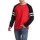 thumbnail image 2 of Camisa Para Hombres RagláN Manga Larga Patchwork Cuello Redondo Estilo Suelto SuéTer XBTCLXEBCO Negro Rojo;XXL, 2 of 5