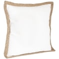 thumbnail image 1 of SARO LIFESTYLE 24139.I20S Square Solid Jute-Braided Down Filled Pillow, Ivory, 20", 1 of 1