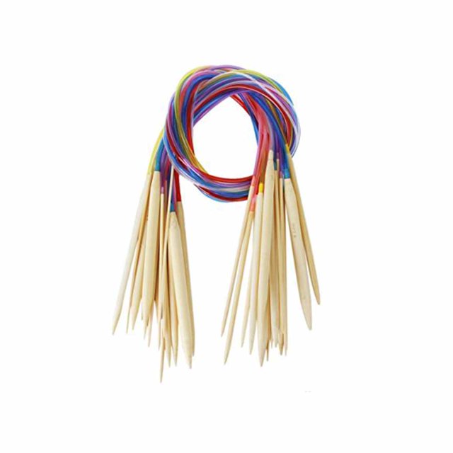 Agujas de tejer circulares de 2,0 mm a 10,0 mm de 80 cm con tubo de colores 18 tamaños Jumpingount JJ9477-00
