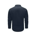 thumbnail image 4 of Domuza Mens Lightweight Long Sleeve Shirts Classic Western Vintage Relaxed Fit Work Shirts Casual Breathable Button Up T Shirts with Pockets Dark Blue XXL, 4 of 4