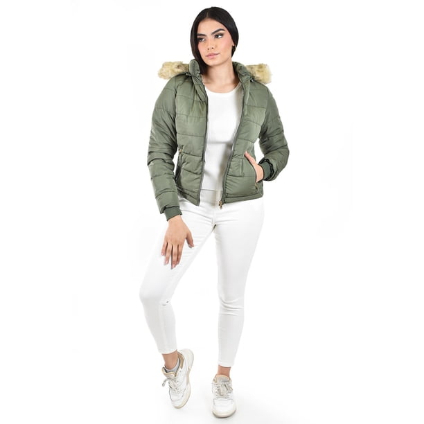 Chamarra acolchada con capucha Roman Fashion /Juvenil, 7504 (Verde militar) verde oscuro M