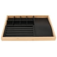 thumbnail image 4 of Stackable Jewelry Tray, Protective Elegant Lightweight Soft PU Leather Wrap Solid Wood Board Jewelry Storage Cabinet  For Drawer For Earrings Necklaces, 4 of 8