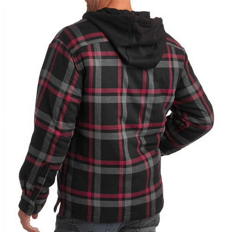 Faded glory flannel sales jacket with hood