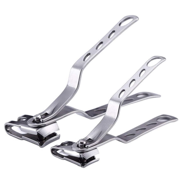 2 Pcs Stainless Steel Nail Clippers, 360 Degree Rotating Head Fingernail & Toenail Cutter Trimmer Tools for Personal Hand/Foot Care, Manicure and Pedicure