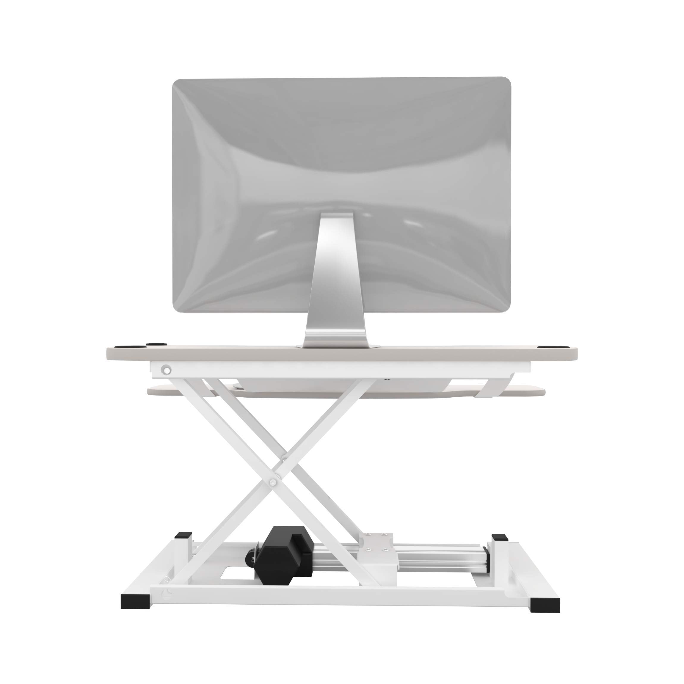 VERSADESK Power Pro Electric Height Adjustable Desk Riser – Sit to Stand Desktop Converter with Keyboard + Mouse Tray, Steel Frame | 36" x 24" (White)