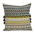 thumbnail image 2 of Nassau Collection Bohemian Style Geometric Tapestry Pattern Cotton Throw Pillow with Tassels  - 20", 2 of 8