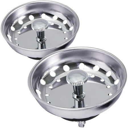 

JLSJ 2 Pack - Kitchen Sink Strainer and Stopper Combo Basket Replacement for Standard 3-1/2 inch Drain
