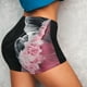 thumbnail image 4 of Fotbe Pink White Ocean Waves Shorts Sin Costuras – Shorts Deportivos de Cintura Alta para Mujer, Elásticos para Gimnasio, Yoga, Running o Ciclismo-Large, 4 of 8
