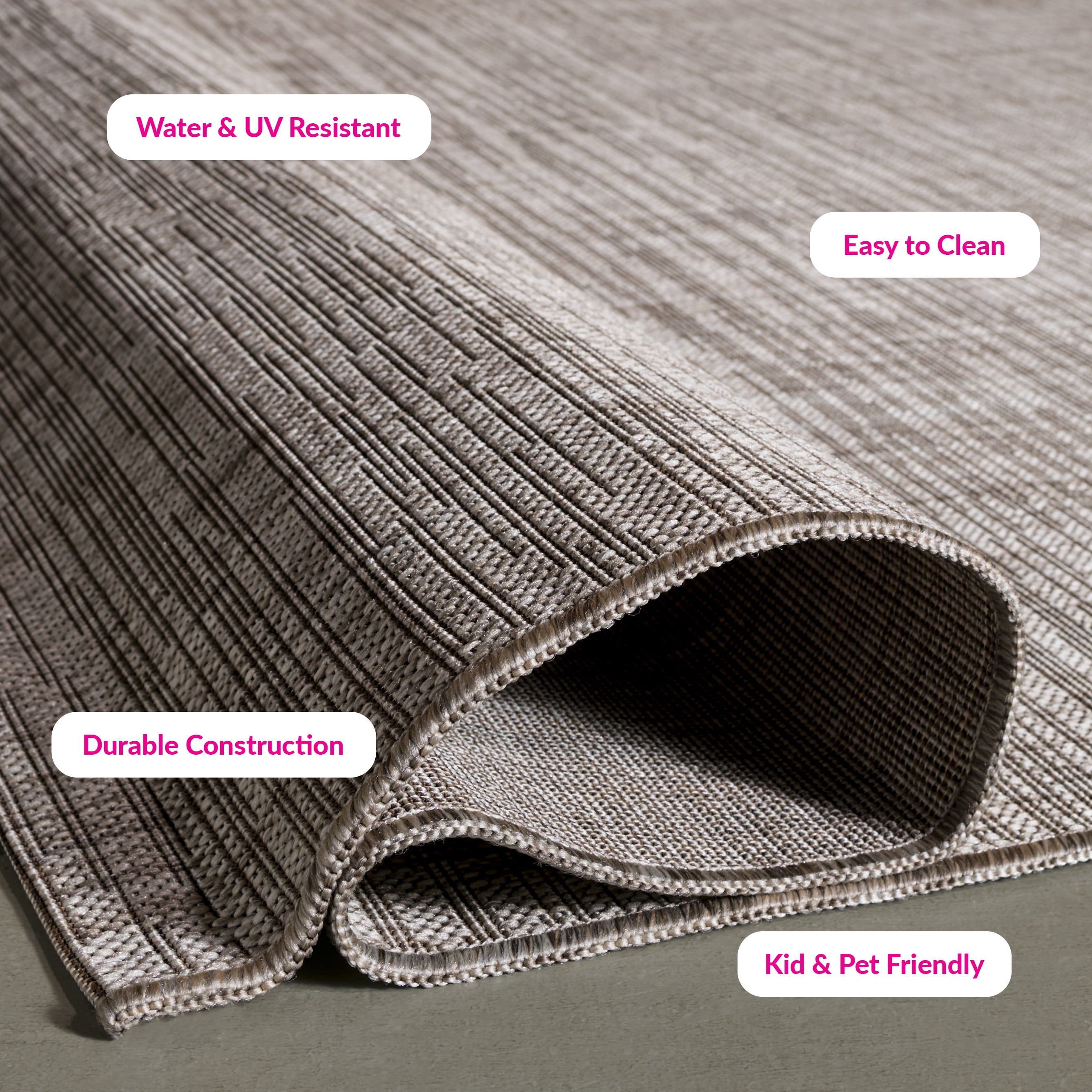 SAFAVIEH Courtyard Samson Solid Indoor/Outdoor Area Rug, 5'3" x 7'7", Light Brown