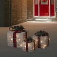 thumbnail image 2 of Northlight Lighted Textured and Plaid Gift Boxes Outdoor Decorations - Warm White - Set of 3, 2 of 6