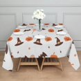 thumbnail image 3 of Pumpkin Skull Bat Spider Square Table Cover Waterproof Spillproof Happy Halloween Tablecolths Table Cover for Party Picnic Dinner Decor (52x52 Inch), 3 of 6