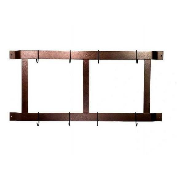 Rogar Ultimate Wall Mounted Pot Rack in Hammered Copper / Black