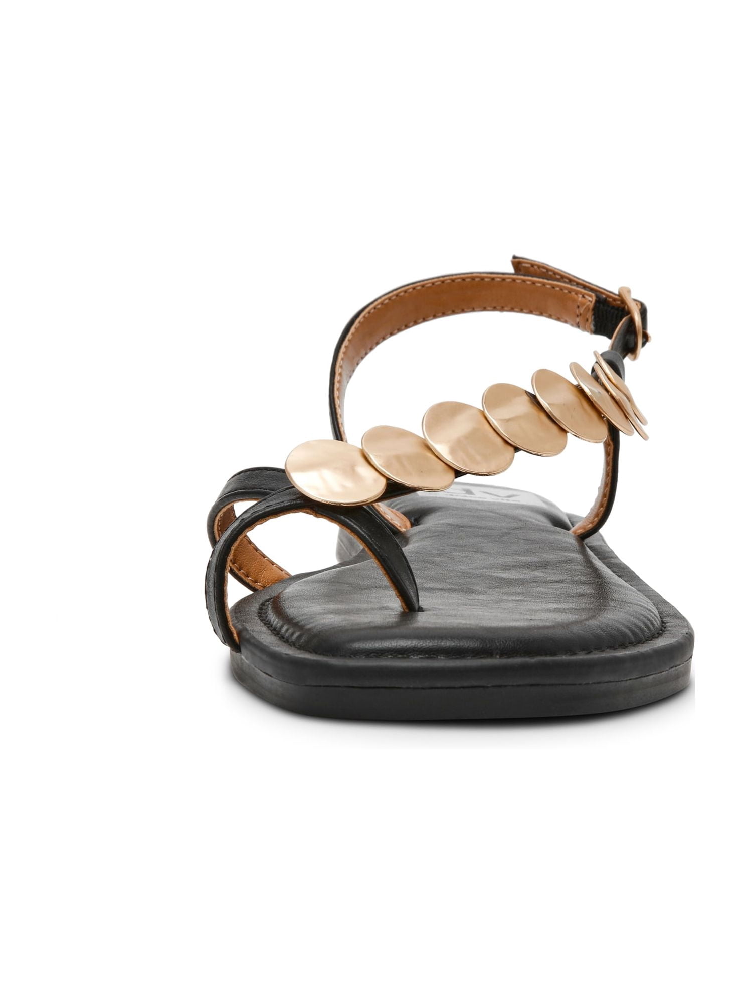 DV Dolce Vita Women's Jetsey Adjustable Strappy Sandal with Gold Detail