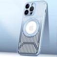 thumbnail image 6 of Compatible with iPhone 14 Pro Max Hollow Stand Case Cooling Heat Dissipation Electroplated Magnetic Kickstand Ring Fashion Protection Shockproof Cover for Women Girls Blue, 6 of 13