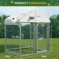 thumbnail image 6 of Hawkrown Outdoor Large Dog Kennel, Heavy Duty Dog Enclosure with UV & Rain-Proof Fully Covered Roof, Rustproof Metal Mesh, Double Security Locks, 40 x40 in, 6 of 7