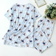thumbnail image 2 of Defitshape Women's Two Piece Pj Cotton Blend Capri Pajama Set Short Sleeve Pant Soft Sleepwear Printed Patterned Lightweight Cute Patterned3 Medium, 2 of 5