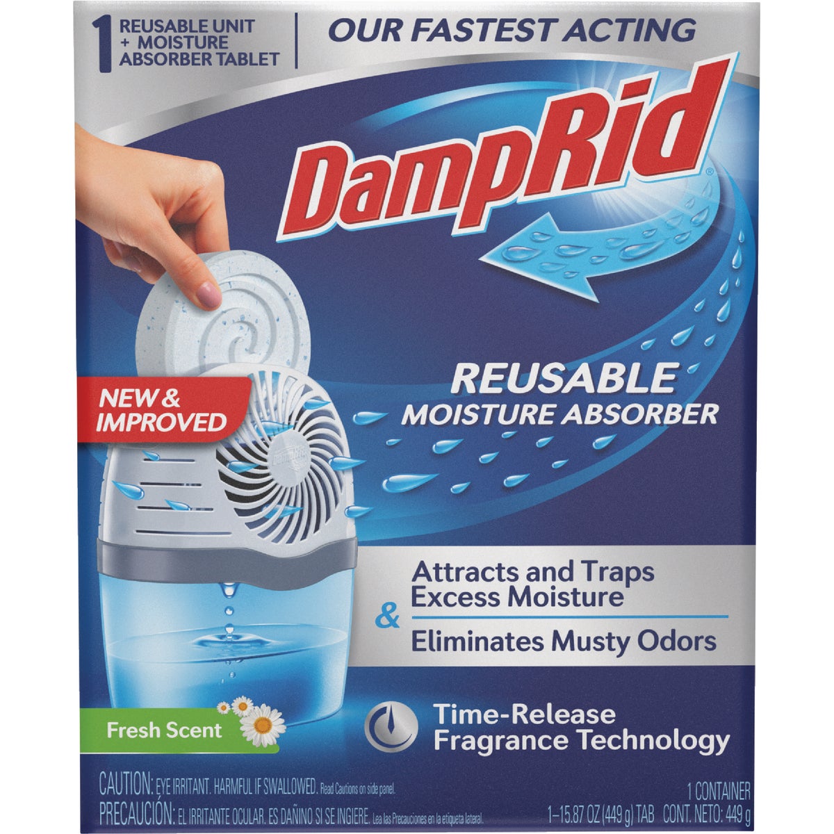 DampRid Drop-In Moisture Absorbing Tab Starter Kit - Moisture Absorbent, Fresh Scent, 1 Ct