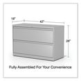 thumbnail image 4 of Alera Lateral File, 2 Legal/Letter-Size File Drawers, Light Gray, 42" x 18.63" x 28", 4 of 9