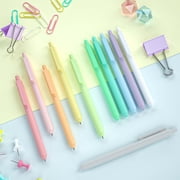 Retractable Pastel Gel Ink Pens, Shuttle Art 11 Pack Black Ink Pens, Cute Pens 0.5mm Fine Point for Writing Journaling Taking Notes