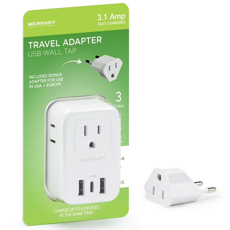 Merkury Innovations EU Travel Adapter with 6 Outlets & USB photo 6