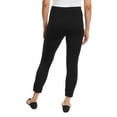 thumbnail image 3 of Anne Klein Womens Midweight Tummy Control Ponte Pant (Medium, Black), 3 of 4