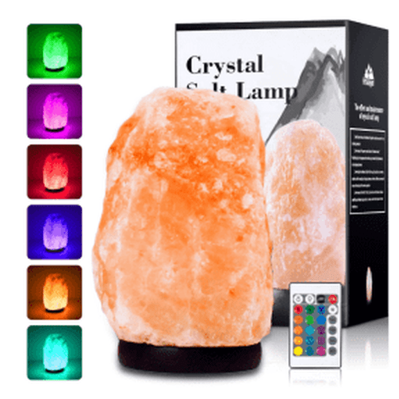 DAYBETTER Himalayan Salt Lamp, 16 Colors LED Salt Rock Lamps with Remote Control, 4 x 6 inches, 3.3-4.4 lbs, Natural Pink Salt Lamps Night Lights