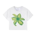 thumbnail image 3 of Womens Y2K Graphic Crop Tees Summer Floral Print Tops Vintage Aesthetic Print Summer Crop T-shirt Tops (White M), 3 of 3