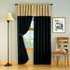 Hometrends Versailles Chenille Window Curtain (1 Panel), Black and Gold