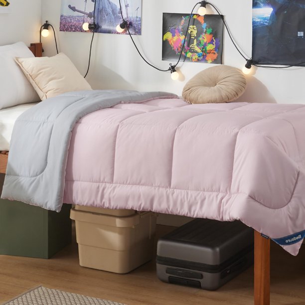 Edredón Relleno para Cama Twin Bedsure Rosa/Gris para Todas las Estaciones