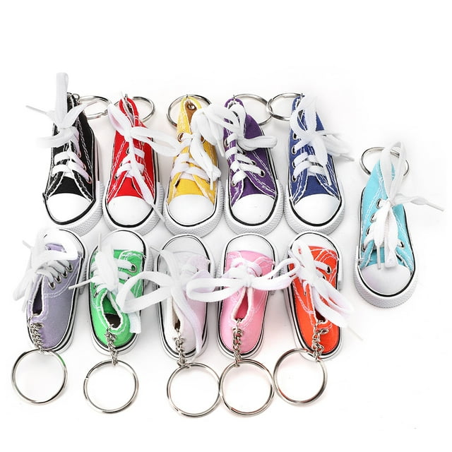 11 Uds Mini llaveros de zapatos de zapatillas llaveros de dibujos animados decoración colgante para bolsos