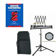 Band Directors Choice Educational Bell Kit Pack Movie Favorites Deluxe w/Carry Bag, Drum Practice Pad & Sticks & Movie Favorites Band Folios Book