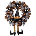 thumbnail image 3 of Northlight Witch with Bows and Ornaments Halloween Wreath - 24" - Orange and Black - Unlit, 3 of 10