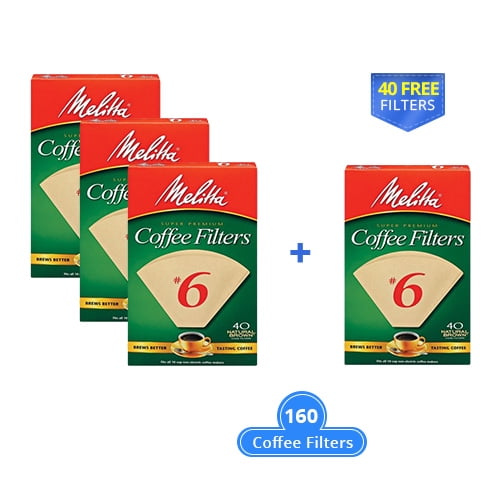Melitta #1 Cone Coffee Filters 40 Count Pack of 12 Natural Brown 