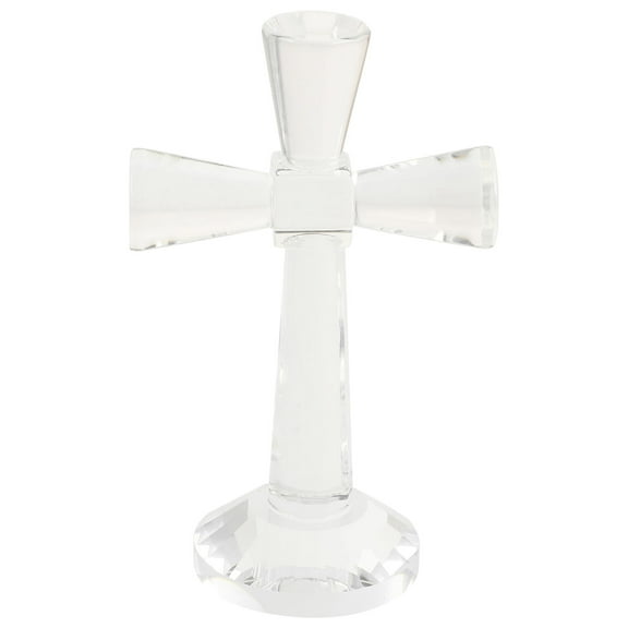Niceauty Crystal Sculpture Crystal Cross Figurine White Crystal 1Set