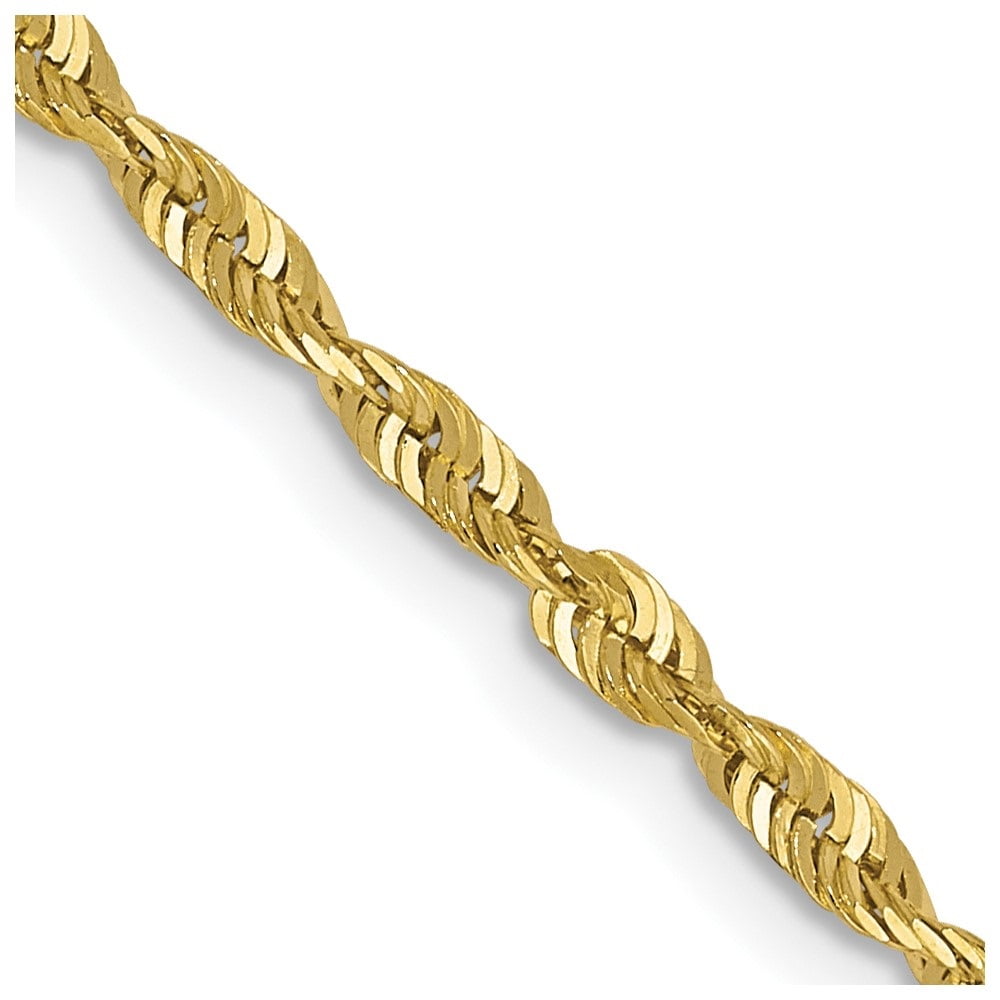 Diamond2Deal 10K Yellow Gold 2mm Diamond-Cut Lightweight Rope