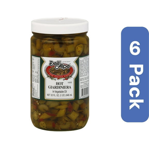 Dell Alpe Hot Giardiniera 32 oz (Pack Of 6)