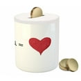 thumbnail image 3 of Love Piggy Bank, Me and You Equal to Us Everything My World Relationship Eros Arrow Print, Ceramic Coin Bank Money Box for Cash Saving, 3.6" X 3.2", Red Black White, by Ambesonne, 3 of 4