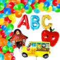 thumbnail image 1 of Abc Juego De Arco De Regreso A La Escuela Adorno De Jardín Alternativo - Paquete De 129 Globos De Manzana, Globo De Autobús Escolar - Decoraciones De Bienvenida De Regreso A La Escuela para El Ho, 1 of 5