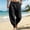 Black, variant on WRFWUL Men's Linen Jogger Pants Elastic Waist Drawstring Casual Pants Comfy Breathable Beach Resort Trousers