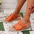 thumbnail image 5 of Maoxin Womens Sandals Fashion Casual Summer New Style Solid Color Fish Mouth Wedge Heel Thick Bottom Sandals Ladies Sandals Yellow 41, 5 of 6