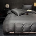 thumbnail image 5 of Orylavena Gray Damask Stripe Microfiber Duvet Cover Set, Full, 3-Piece, 5 of 12
