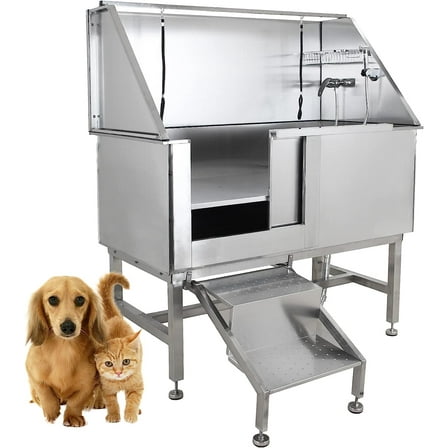 50 Inch Stainless Steel Pet Dog Bath Tub Professional Protable Dog Grooming Tub Home Large Dog Bath Tub