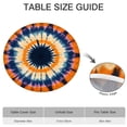 thumbnail image 6 of Orange Purple Blue Tie Dye Mandala Pattern Round Fitted Tablecloth with Elastic Edge,Dining Table Cover Waterproof,Outdoor Round Tablecloth for Camping,Dining,Indoor and Outdoor, 6 of 7