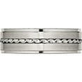 thumbnail image 3 of Stainless Steel Brushed And Polished Twisted 7mm Band (Size 9.5) Made In China sr520-9.5, 3 of 5