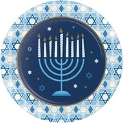 96 Count Bulk Pack Hanukkah Celebration 8.75 Inch Dinner Plate