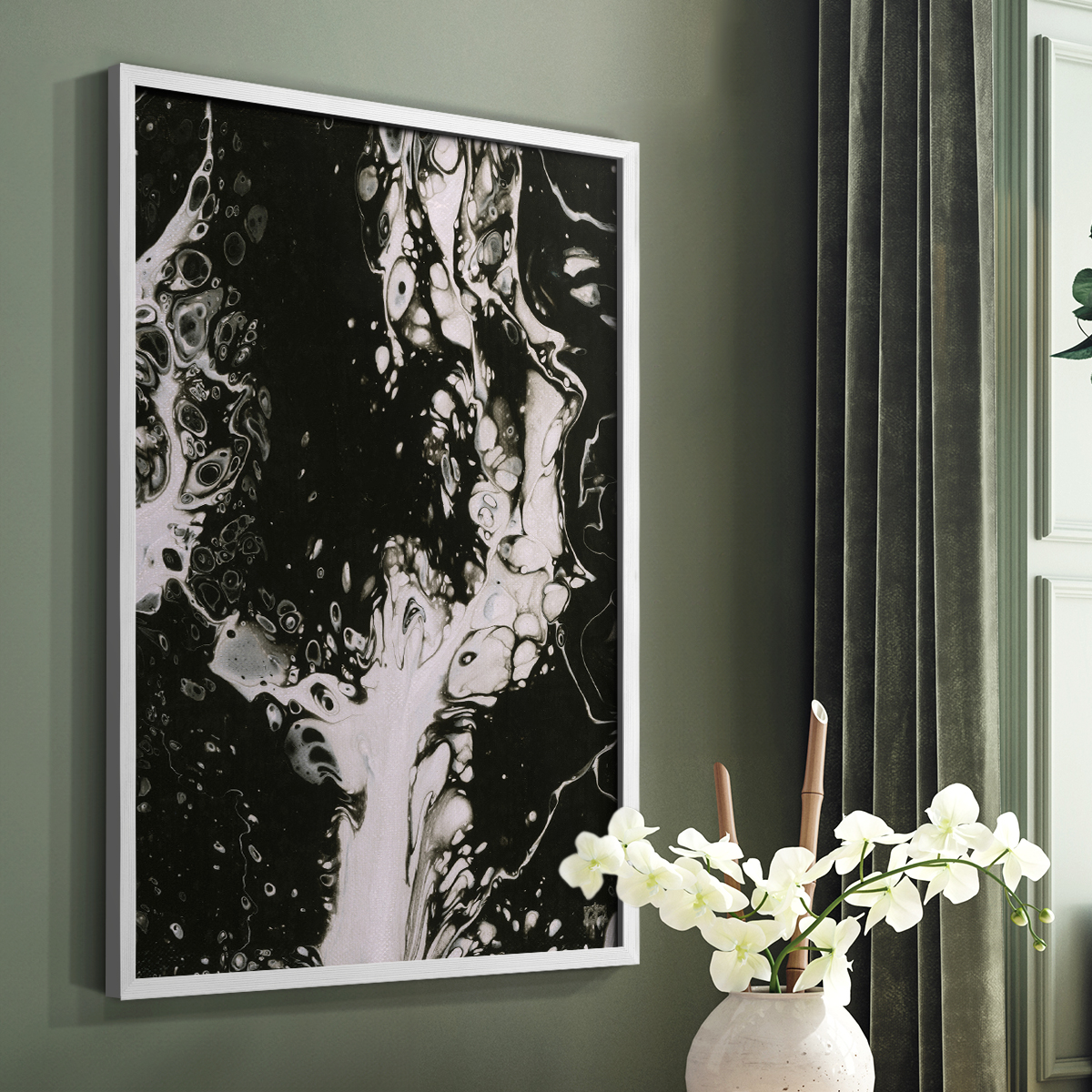 C37 Framed Print in White Solid Wood Framed Print No Nail Hanging