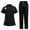 01-Black, variant on Black Scrub Sets For Women ​Women's V-Neck Scrub Uniform Set - Breathable Poly-Cotton Blend, Side Pockets, All-Day Comfort Black M